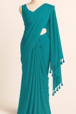 Premium Soft Georgette Saree - শাড়ি + ম্যাচিং ব্লাউজ পিস - Image 3