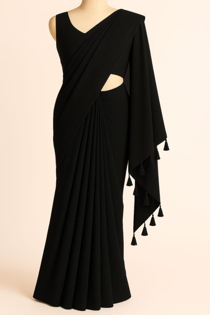 Premium Soft Georgette Saree - শাড়ি + ম্যাচিং ব্লাউজ পিস - Image 7