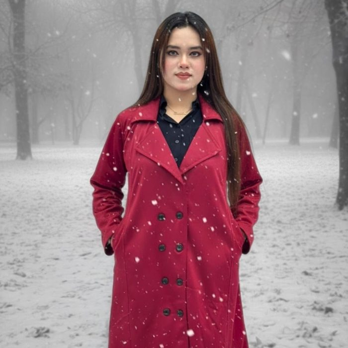 China Suede Leather Winter Ladies Overcoat (42" Long) – ৮টি আকর্ষণীয় রঙে উপলব্ধ - Image 3