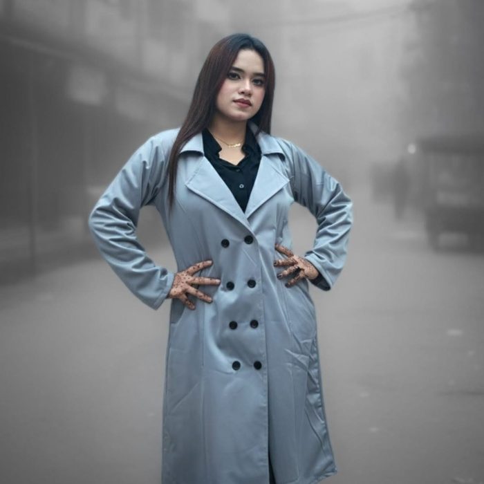 China Suede Leather Winter Ladies Overcoat (42" Long) – ৮টি আকর্ষণীয় রঙে উপলব্ধ - Image 6