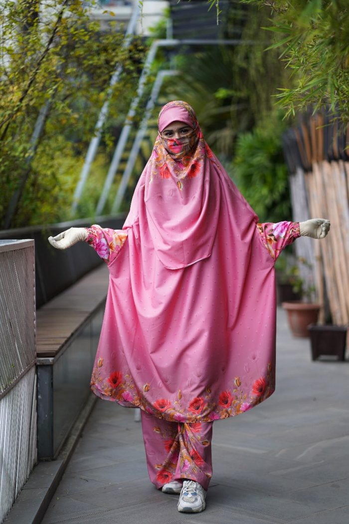 Luxury Flowy Plazo Set with Matching Niqab - ১৫০+ ঘেরের বিশাল প্লাজো ও লং কাট লাক্সারি সেট - Image 6