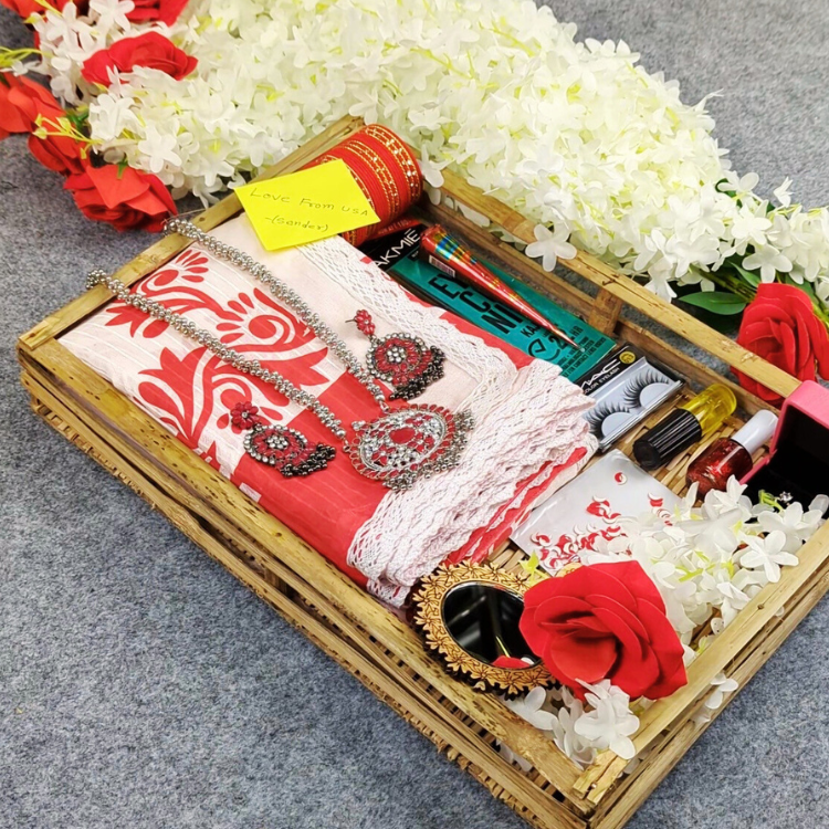 Festive Special Premium Half-Silk Print Saree Combo Saree Combo Set