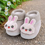 Cute Rabbit Face Soft Fleece Baby Shoes । ০-১২ মাসের শিশুদের জন্য - Image 3
