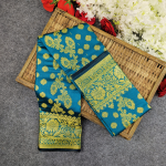 Premium Ocean Green Silk Katan Saree Combo - সিল্ক কাতান শাড়ি ও ১৫টি লাক্সারি আইটেম কম্বো - Image 3