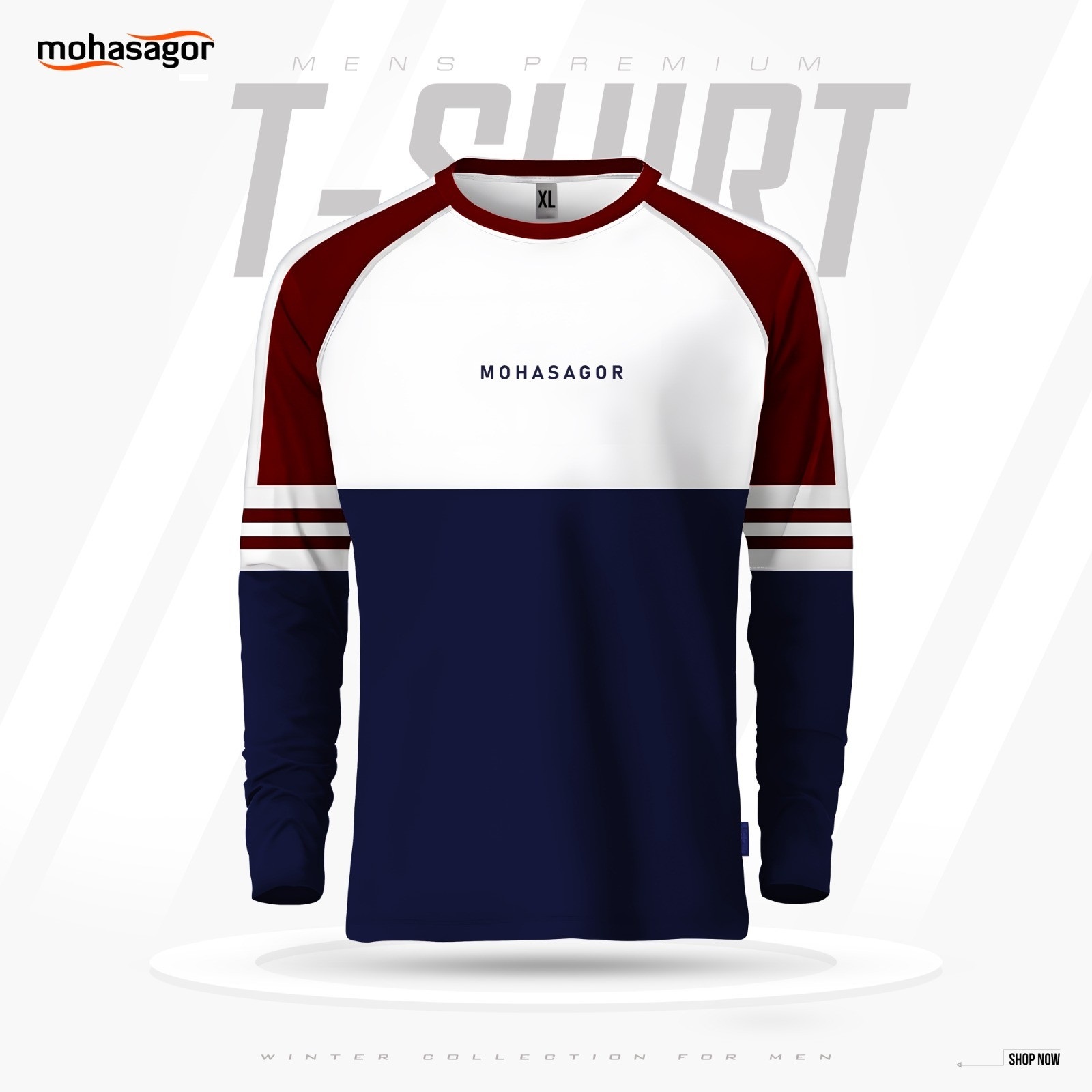 Men's Contrast Design T-Shirt- Navy T-Shirt for Men