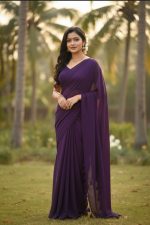 Premium Soft Georgette Saree - শাড়ি + ম্যাচিং ব্লাউজ পিস - Image 2