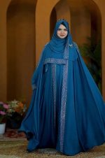 Luxury Dubai Cherry Sehzadi Abaya with Inner, Koti & Hijab - Image 3